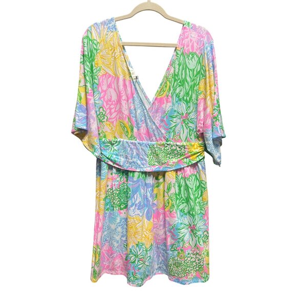 Lilly Pulitzer NWT Parigi Knit Green Yellow Pink Floral Romper Dress - Picture 9 of 9